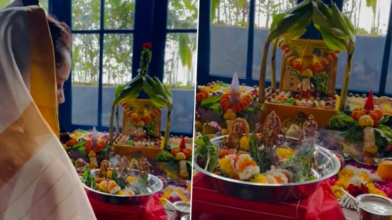 Kangana Ranaut Video: শাড়ি পরে, মাথায় ঘোমটা টেনে পুজোয় বসলেন কঙ্গনা, দেখুন