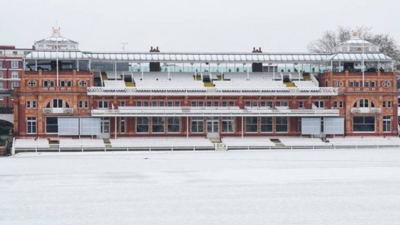 Snow at Lord's Stadium: ঐতিহ্যের লর্ডস এখন বরফের তলায়, দেখুন বরফ ঢাকা ক্রিকেটের মক্কা