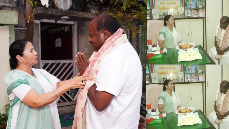 Mamata Banerjee with Kumarswamy: অখিলেশ, নবীনের পর এবার জেডিএসের কুমারস্বামীর সঙ্গে কথা মমতার, প্লেট ভর্তি সিঙারায় আলোচনা, দেখুন ছবিতে