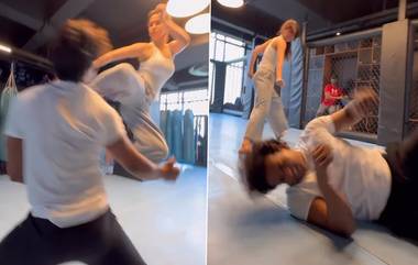 Disha Patani Stunt Video: ফ্যাশনের সঙ্গে পাল্লা দিয়ে ফিটনেসে, কিক বক্সিংয়ে বাজিমাত দিশার