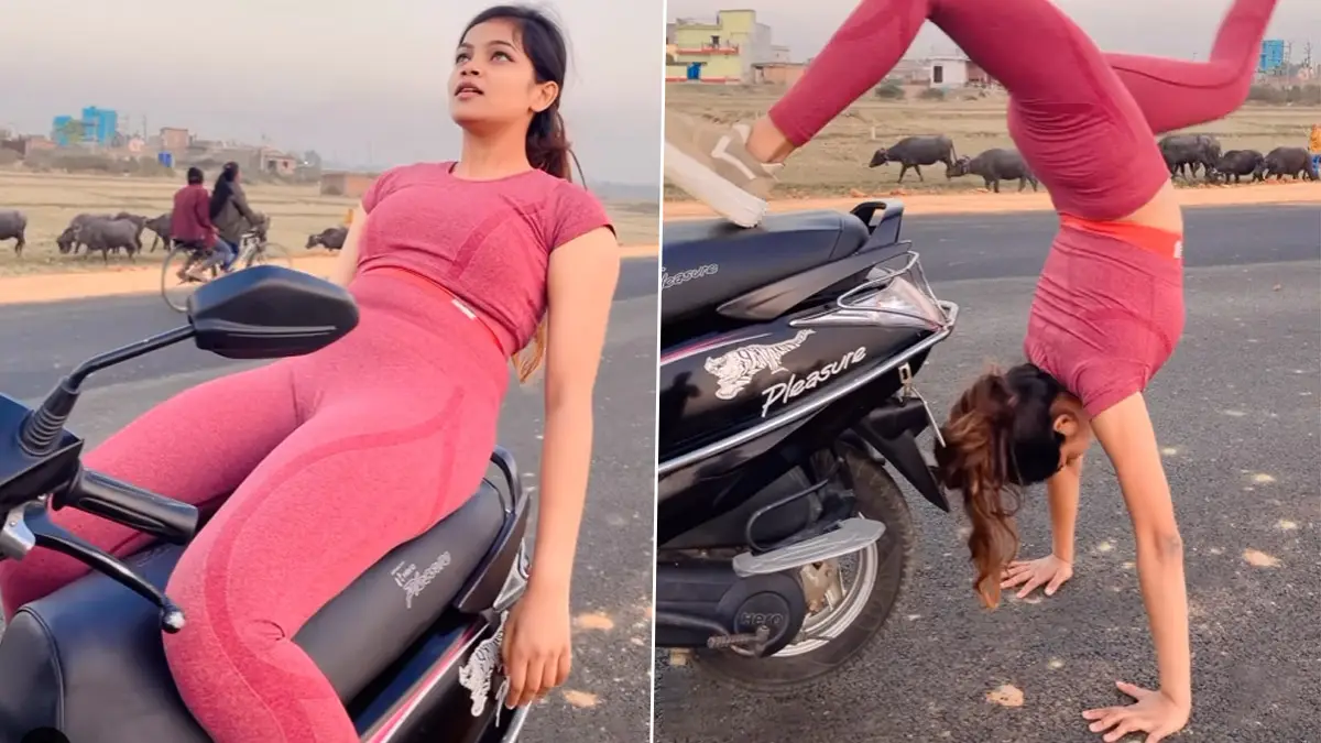 Yoga Stunt on Scooty: স্কুটিতে বিপজ্জনক যোগাসন, দেখুন তরুণীর ভিডিয়ো