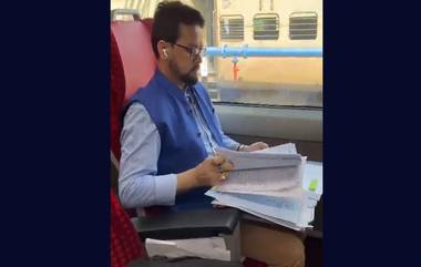 Anurag Thakur Working From Vande Bharat: বন্দে ভারত এক্সপ্রেসে সফরের সময় কাজে মগ্ন কেন্দ্রীয় মন্ত্রী অনুরাগ ঠাকুর, দেখুন ভিডিয়ো