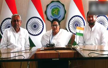 Joint Press Conference In Nabanna: 'বিজেপিকে শূন্যতে নামিয়ে আনতে চাই', ভিডিয়োতে দেখুন নীতীশ ও তেজস্বীকে পাশে বসিয়ে একসঙ্গে লড়াইয়ের ডাক মমতার