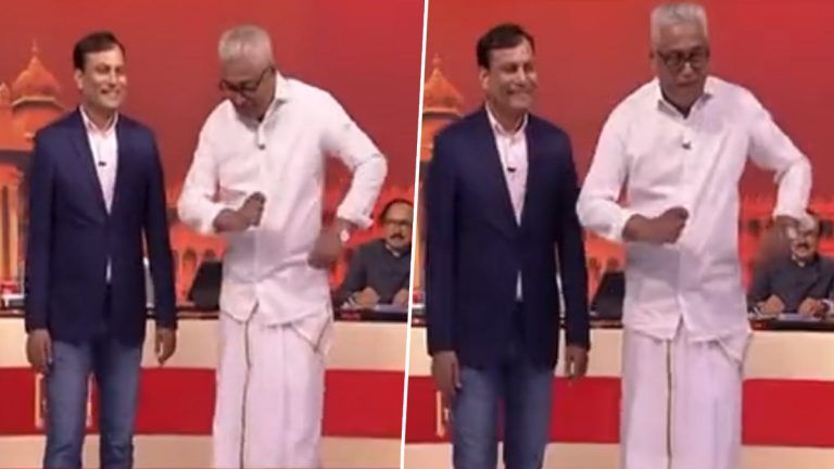 Rajdeep Doing Lungi Dance: ইন্ডিয়া টুডে-র সমীক্ষার পরিসংখ্যান ফলাফলের কাছাকাছি, প্রদীপ গুপ্তার সঙ্গে লুঙ্গি ড্যান্স রাজদীপ সরদেশাই_এর(দেখুন ভিডিও)