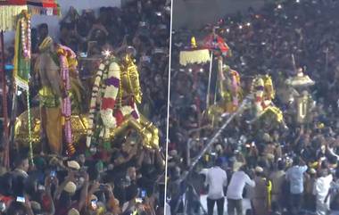 Chithirai festival 2023: ভগবান কাল্লাঝাগরের নদী প্রবেশ দেখতে ভাইগাই নদীর কাছে  লাখো লাখো ভক্তদের ভিড়( দেখুন ভিডিও)