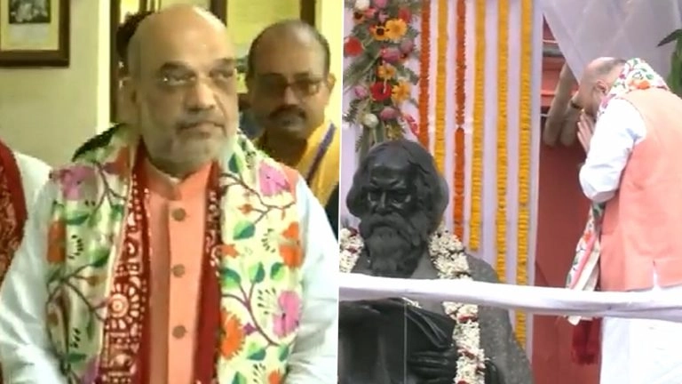 HM Amit Shah Pays Tribute To  Rabindranath Tagore: রবীন্দ্র জয়ন্তীর সকালে জোড়াসাঁকো ঠাকুরবাড়িতে স্বরাষ্ট্রমন্ত্রী অমিত শাহ (দেখুন ভিডিও)