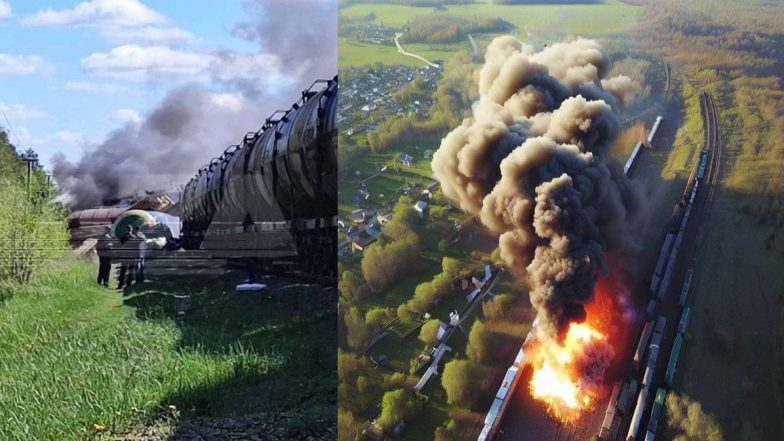 Russian Freight Train Derails: ইউক্রেন সীমান্তের কাছে রাশিয়ান তেলবাহী ট্রেনে বিস্ফোরণ, রেললাইনে পাতা ছিল বিস্ফোরক