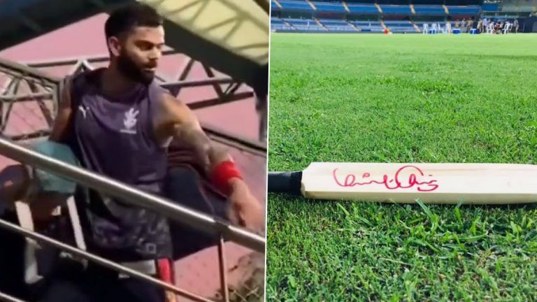 Virat Kohli Gift's Bat To Fan: মুম্বইয়ে ভক্তকে নিজের সই করা ব্যাট উপহার কোহলির (দেখুন ভিডিও)