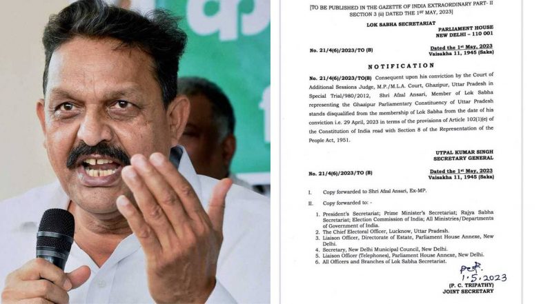 Afzal Ansari: খুনের মামলায় দোষী সাব্যস্ত বিএসপি সাংসদ আফজল আনসারির সাংসদ পদ খারিজ