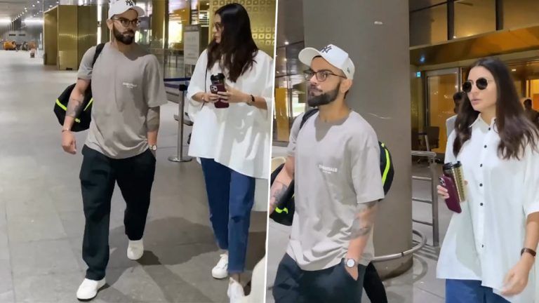 Anushka-Virat Spotted Together At Mumbai Airport: আই পি এল সফর শেষ,  বিমানবন্দরে অবসন্ন মুখে দেখা গেল বিরাট ও অনুষ্কাকে (দেখুন ভিডিও)