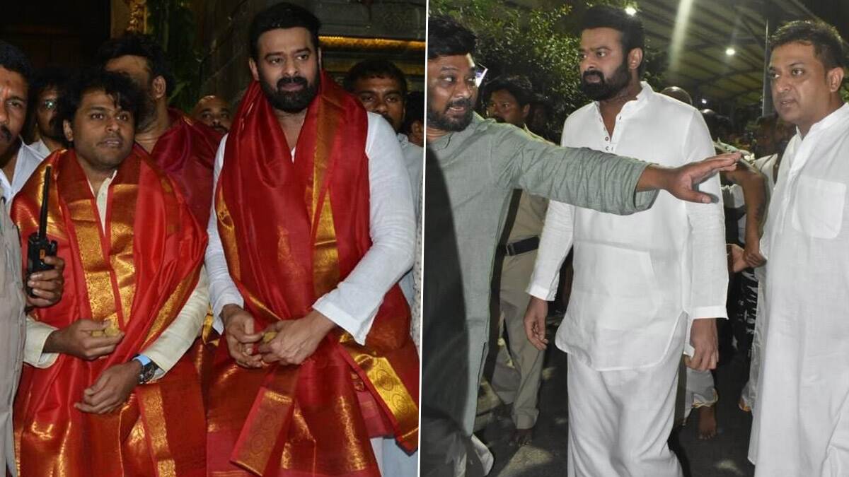 Prabhas at Tirupati Temple: সামনেই আদিপুরুষের মুক্তি, মঙ্গলবার তিরুপতি দর্শনে প্রভাস