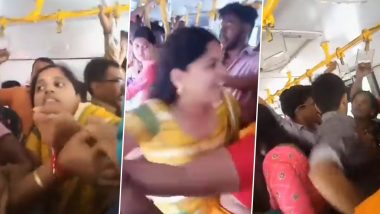 Karnataka Women Fight in Bus Video: নিখরচার পরিষেবা, বাসের মধ্যে মারমুখী যাত্রীরা