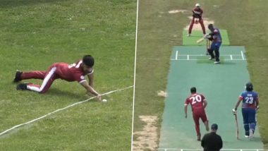 Fielder Hilariously Tries to Save Boundary: ইউরোপীয়ান ক্রিকেট সিরিজের এক ম্যাচে ফিল্ডারের কীর্তি দেখে হেঁসে খুন সকলে, কী করেছিলেন তিনি? (দেখুন ভিডিও)
