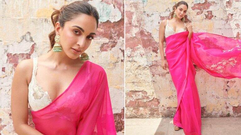 Kiara Advani: সাদা ব্রালেটের সঙ্গে শিফনের শাড়ি, কিয়ারার যৌবনের জাদুতে কাবু ভক্তকুল