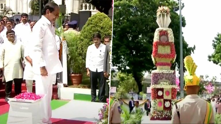 Telangana Formation Day: প্রগতি ভবনে জাতীয় পতাকা উত্তোলন করে প্রতিষ্ঠা দিবসের সূচনা মুখ্যমন্ত্রী কেসিআর-এর (দেখুন ভিডিও)