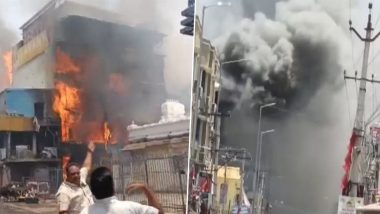 Tirupati Fire: দাউদাউ করে জ্বলছে তিরুপতির কারখানা, চারিদিকে কালো ধোঁয়া, দেখুন