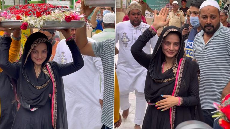 Ameesha Patel Visited Mahim Dargah: মহিম দরগায় গদর-২ ছবির সাফল্য কামনায় আমিশা প্যাটেল (দেখুন ভিডিও)