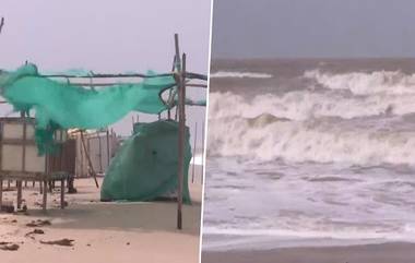 Cyclone Biparjoy: বিপর্যয় আছড়ে পড়ার আগেই কচ্ছের মান্ডবীতে ঝড়ের দাপট বাড়ছে, উত্তাল সমুদ্র, দেখুন