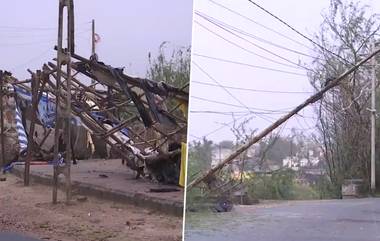 Cyclone Biparjoy Impact: ক্ষতিগ্রস্ত বৈদ্যুতিক খুঁটি, উপড়ে গেছে বহু গাছ; গুজরাটের মান্ডভি জুড়ে সাইক্লোন বিপর্যয়ের চিহ্ন (দেখুন ভিডিও)