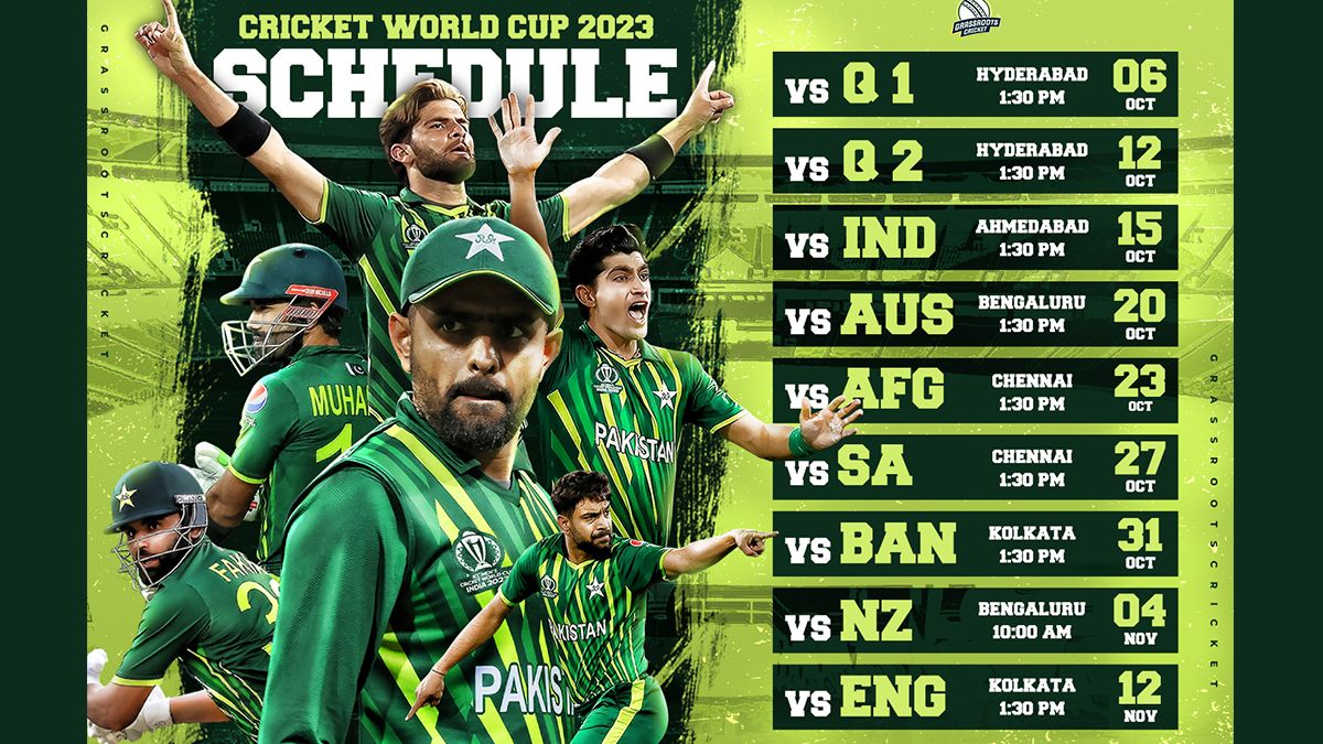 Pakistan Cricket Team Full Schedule at ICC World Cup 2023 বিশ্বকাপের