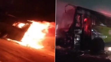 Telangana Bus Fire: যাত্রী বোঝাই বাসে আচমকাই আগুন, কোনরকমে প্রাণরক্ষা