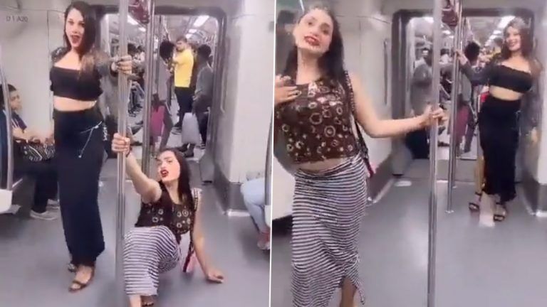 Delhi Metro Pole Dance Viral Video: নির্দেশিকা অমান্য করে ফের দিল্লি মেট্রোয় নেচে রিল বানালেন দুই তরুণী