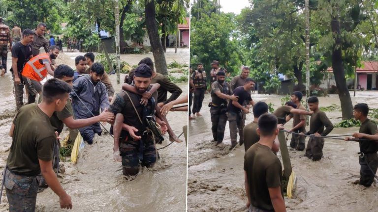 Alipurduar: আলিপুরদুয়ারে কালজানি নদীতে জল বৃদ্ধির জেরে আটকে থাকা ৭২ জনকে উদ্ধার করল ভারতীয় সেনা, দেখুন ছবি