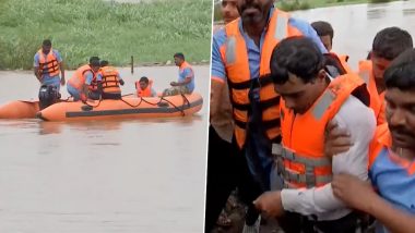 Maharashtra Flood: নদীর মাঝে থাকা গাছে আশ্রয় নেওয়া ব্যক্তিকে উদ্ধার বিপর্যয় মোকাবিলা বাহিনীর, কোলাপুরের ভিডিয়ো