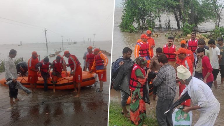 Porbandar: পোরবন্দরের জলমগ্ন গ্রাম থেকে গর্ভবতী মহিলা-সহ ৩ জনকে উদ্ধার করল NDRF