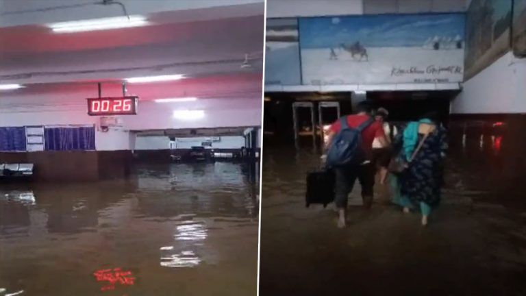 Gujarat Heavy Rainfall: এক নাগাড়ে বৃষ্টির জেরে বিপন্ন জনজীবন, হাঁটু জলে ডুব গান্ধীধাম স্টেশন, দেখুন ভিডিয়ো