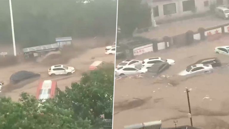 Cars Washed Away in China Video: মেন্টগও-তে ভারী বৃষ্টির কারণে আকস্মিক বন্যা, ভেসে গেল দাঁড়িয়ে থাকা গাড়ি;  ভয়ঙ্কর ফুটেজ এল সামনে