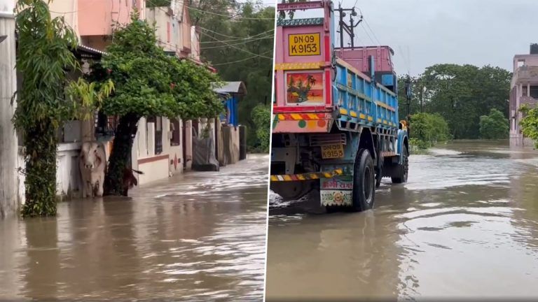 Gujrat: অবিরাম বৃষ্টিতে জলের তলায় গুজরাটের নাভসারি এলাকা, স্কুল ও কলেজে ছুটির নির্দেশ জেলাশাসকের (দেখুন ভিডিও)