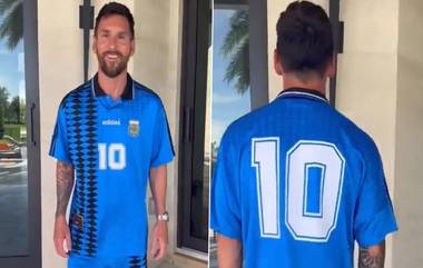 Lionel Messi Pays Tribute to Diego Maradona: ১৯৯৪ এর জার্সি পড়ে মারাদোনাকে শ্রদ্ধা জানালেন মেসি, দেখুন সেই ছবি