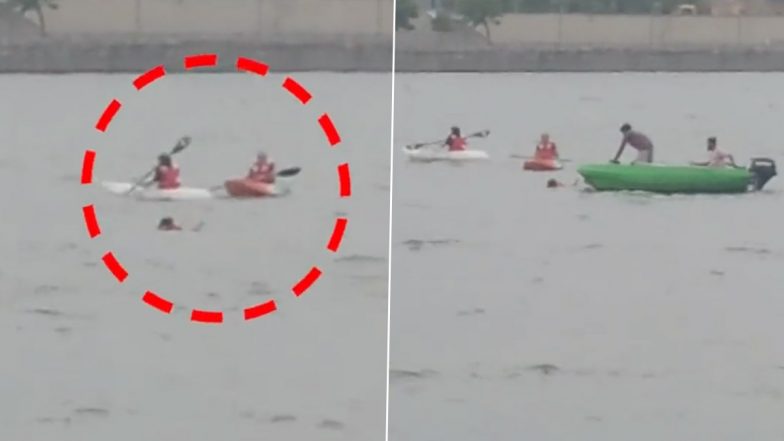 Ahmedabad Boat Capsize Video:আমেদাবাদের সবরমতি নদীতে ডুবে গেল নৌকা, অন্য চালকদের সাহায্যে প্রাণে বাঁচল চালক (দেখুন ভিডিও)