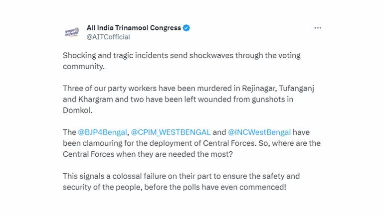 WB Panchayat Election 2023: পঞ্চায়েত নির্বাচনের সকালে খুন ৩ তৃণমূল কর্মী, কেন্দ্রীয় বাহিনী কোথায় ? প্রশ্ন তুলল তৃণমূল (দেখুন টুইট)