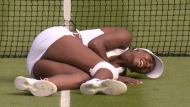 Venus Williams Knee Injury Video: উইম্বলডনে ম্যাচ চলাকালীন ঘাসের উপর পিছলে পড়লেন ভেনাস উইলিয়ামস, হাঁটুতে চোট নিয়েই খেললেন এলিনা সভিটোলিনার বিপক্ষে(দেখুন ভিডিও)