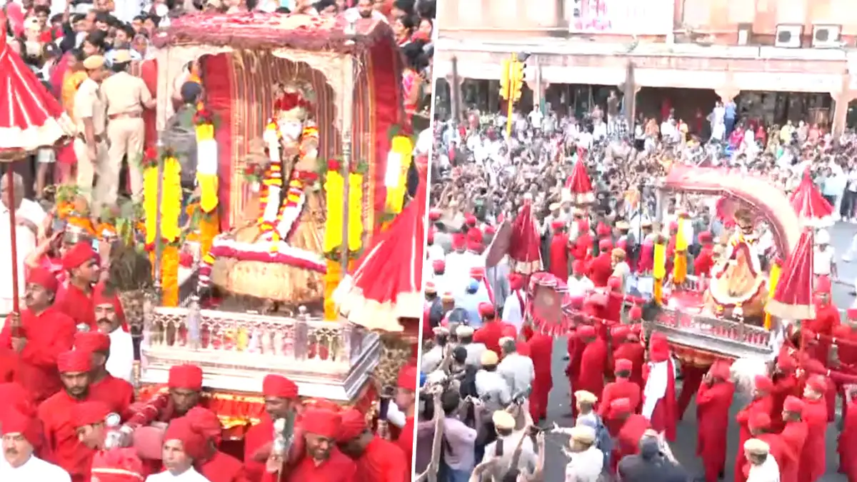 Haryali Teej In Jaipur: জয়পুরে শোভাযাত্রা দেবী তিজ-এর, দেখুন ভিডিয়ো