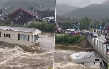 Norway Flood Video: বাড়ি ধাক্কা খেল সেতুতে, নরওয়ের বন্যার ভিডিয়ো দেখলে শিউরে উঠবেন