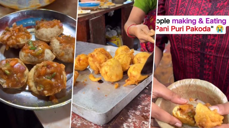 Pani Puri Pakoda: কলকাতার এক চপের দোকানে রমরমিয়ে বিক্রি ফুচকার পকোড়া, বানানো হচ্ছে অভিনব কায়দায়