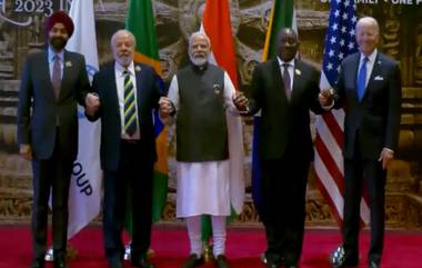 G 20 In India: ভারত মণ্ডপমে প্রধানমন্ত্রী মোদির হাতে হাত বিশ্বব্যাঙ্কের প্রেসিডেন্ট অজয় বাঙ্গা-সহ ৪ রাষ্ট্রপ্রধানের, দেখুন ভিডিয়ো