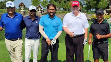 MS Dhoni with Donald Trump: প্রাক্তন মার্কিন প্রেসিডেন্ট ডোনাল্ড ট্রাম্পের সঙ্গে গলফ খেলছেন ধোনি (দেখুন ছবি এবং ভিডিও)