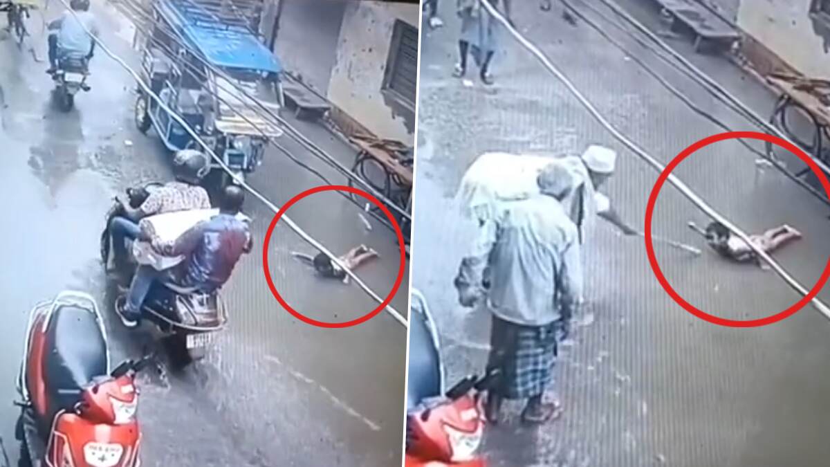 রাস্তার জলে পড়ে থাকা বিদ্যুৎবাহী তারে আটকে ৪ বছরের শিশুকন্যার প্রাণ বাঁচালেন বৃদ্ধ, ঘটনাস্থলের ভিডিয়ো