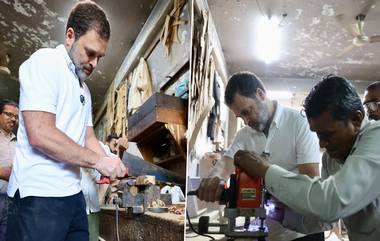 Rahul Gandhi Interacts With Carpenters: দিল্লির কীর্তি নগরে ছুতোর মিস্ত্রিদের সঙ্গে কাজ করছেন রাহুল গান্ধী! দেখুন ছবি