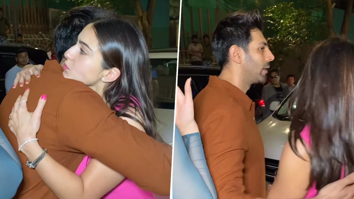 Sara Ali Khan Hugs Kartik Aaryan: অভিমান ভুলে কাছাকাছি, গদর টু-র সাফল্য পার্টিতে কার্তিককে আলিঙ্গন সারার