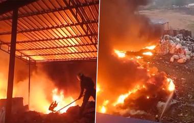 Assam Fire Incident: জোরাবত এলাকার কাছে প্লাস্টিকের কার্টনের গোডাউনে আগুন, ঘটনাস্থলে দমকলের ইঞ্জিন (দেখুন ভিডিও)