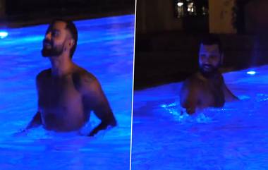 Indian Players Enjoy in Pool: পাকিস্তানের বিপক্ষে দুর্দান্ত জয়ের পর ভারতীয় খেলোয়াড়দের উদযাপন, পুলের জলে মজায় মাতলেন বিরাট কোহলি এবং রোহিত শর্মা (ভিডিও দেখা)