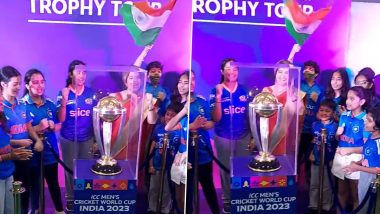 ICC World Cup 2023 trophy Tour: মুম্বই পৌঁছল আইসিসি বিশ্বকাপের ট্রফি, স্লোগান তুলে উচ্ছ্বাস প্রকাশ স্কুলের শিশুদের (দেখুন ভিডিও)
