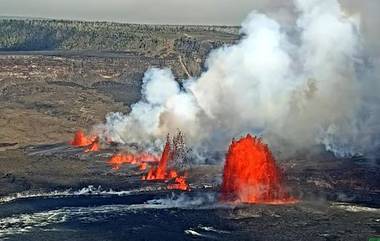 Kilauea Volcano Video: হাওয়াইতে ফের জেগে উঠল কিলাউয়া আগ্নেয়গিরি, মুর্হুমুহু লাভা উদগীরণ, দেখুন ভিডিয়ো