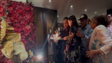 Salman Khan Ganesh Puja Video: বোন অর্পিতার বাড়িতে গণেশ পুজো দিলেন বলিউড তারকা সলমন খান, দেখুন ভিডিয়ো