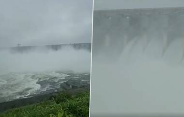 Ukai Dam Water Released Video: ভারী বর্ষণের কারণে খুলে দেওয়া হল উকাই বাঁধের ১৫টি গেট, তীরবর্তী গ্রামগুলিকে সতর্ক করল প্রশাসন(দেখুন ভিডিও)